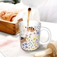 thumbnail image 3 of Yiaed Floral Puppy Print Ceramics Coffee,Large Handle Design,Extra Large Tea and Coffee Cup for Office and Home Mugs, 3 of 6
