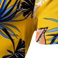 thumbnail image 4 of Camisas Para Hombre Manga Larga Negra Hombres Primavera y Verano Top Colorido Estampado floral Solapa suelta Tops Camisa Vacaciones al libre Camisa de manga corta (Yellow, XXL), 4 of 6