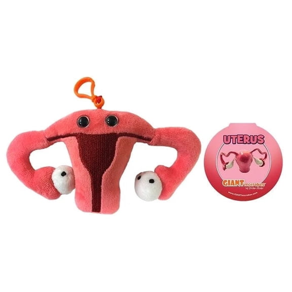 GIANTmicrobes Uterus Plush Keychain – Educational Anatomy Plush with Mini Egg Cells – 5 Inch Soft Key Ring