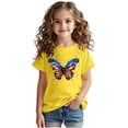 thumbnail image 4 of BRGZLK Toddler Kids Fourth Of July 4Th Cotton T-Shirt Fashion Cute American Flag Print Patriotic Blouse Loose Casual Round Neck Short Sleeve Tee Yellow 7-8 Years, 4 of 6