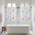 thumbnail image 4 of Happy Easter Kitchen Curtain for Berdoom Living Room Cafe 54 Inch Length, Spring Colorful Bunny Floral Watercolor Tiers Curtains Light Filtering Drapes Rod Pocket Window Treatment 2 Panels 52"Wx54"L, 4 of 8