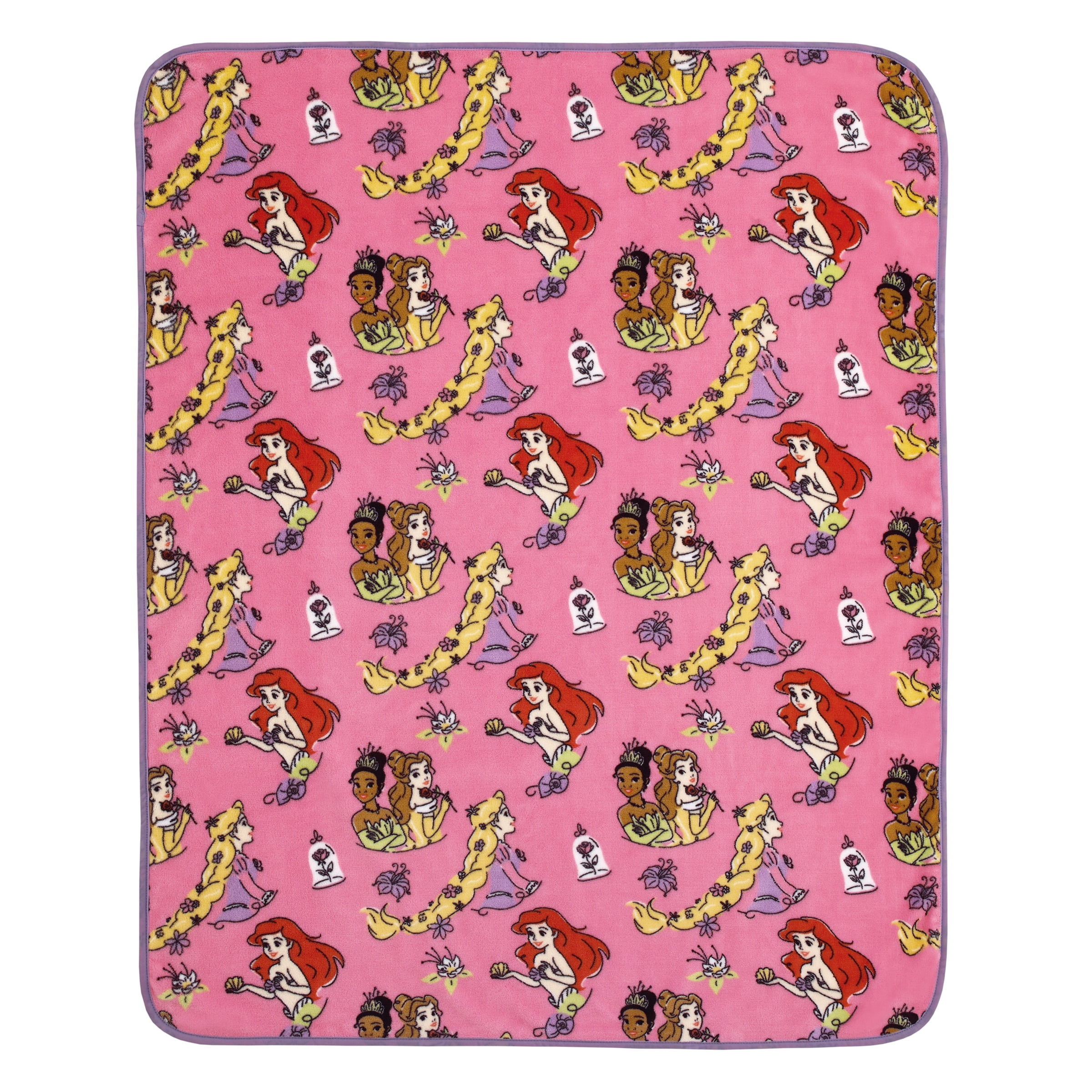 Disney Princess Plush Toddler Blanket, 40"x50", Pink, Machine Washable