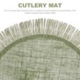 thumbnail image 4 of SHISUYAN 2Pcs Cutlery Mat Round Placemat Woven Style Placemat Dining Table Coaster Place Mats, 4 of 8