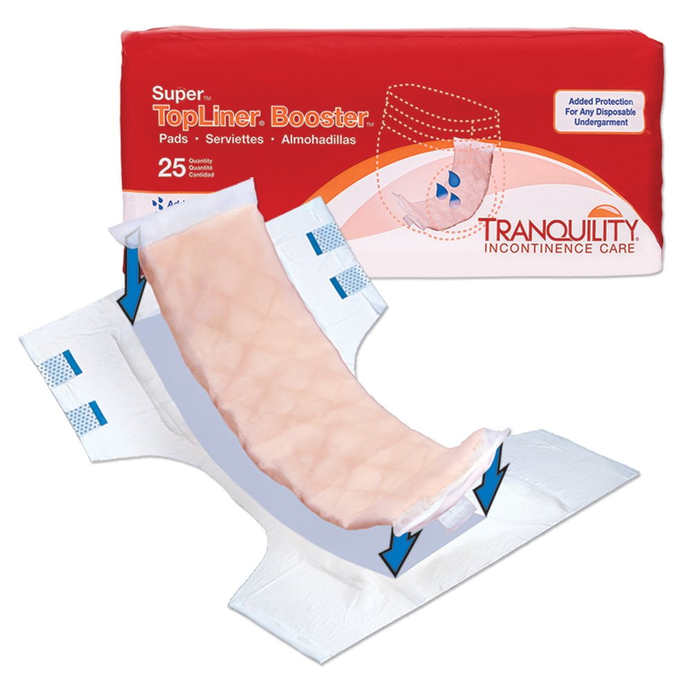 Tranquility TopLiner Super Incontinence Booster Pad, White, 200 Ct