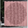 thumbnail image 3 of Ambesonne Oriental Shower Curtain, Abstract Round Mandala Art, 69"Wx75"L, Dried Rose, 3 of 4