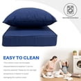 thumbnail image 5 of Outdoor Seat Cushion Set 24 x 24 Inch Waterproof & Fade Resistant Patio Furniture Cushions with Removable Cover, Outdoor Sofa Replacement Seat & Back Cushions for Chair Sofa Couch, Blue, 5 of 16