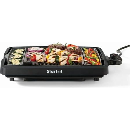 ZHIBO The Rock Indoor Smokeless Electric BBQ Grill, Non-Stick 10" x 16" Cooking Surface