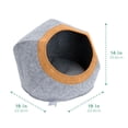 thumbnail image 2 of Kitty City Large Felt Cat Cave with Faux Leather Trim, Washable Cushion, Gray, 2 of 10