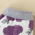 thumbnail image 2 of Bellafa Baby Girls Long Sleeve Ruffle Romper Floral Pants Headband Hat Sets 0-18 Months Infant Girls 4Pcs Outfits Clothes, 2 of 9