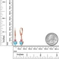 thumbnail image 2 of Gem Stone King 18K Rose Gold Plated Silver Swiss Blue Topaz Pink and White Lab Grown Diamond Drop Dangle Earrings for Women (3.53 Cttw, Heart Shape 7MM, Round 4MM), 2 of 4