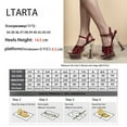 thumbnail image 3 of Women Crytal Platform Leopard 14cm Heels Sandals  Nightclub Transparent Thick Car Model Fish Toe  LFD-10365-91, 3 of 6