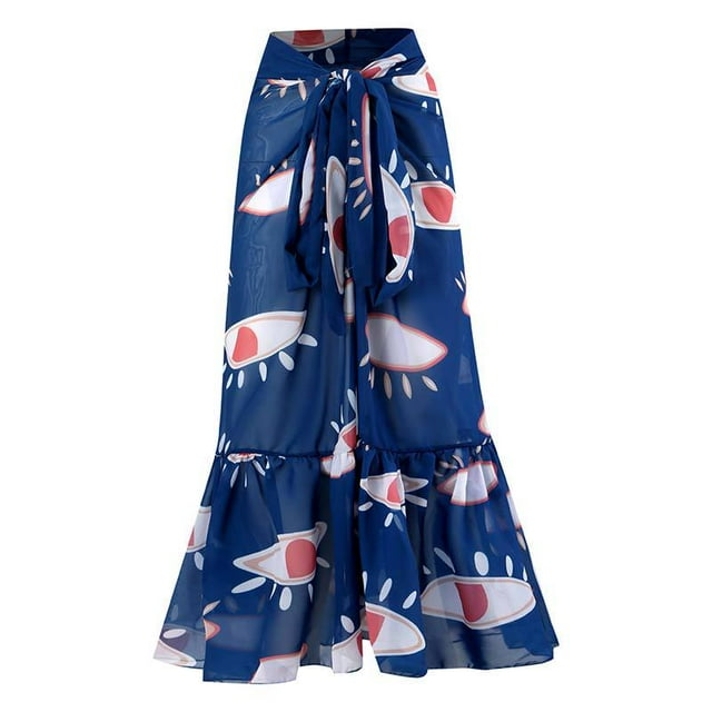 Nouvelle Robe de Plage Aguichant Imprimée Rétro Maillot de Bain Jupe Longue Tenue de Fête Tenue de Plage Été