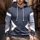 thumbnail image 1 of MHFRRA Sudadera con Capucha y Bloques de Color para Hombre, Estilo Casual Gris, 1 of 4