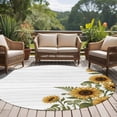 thumbnail image 4 of Round Area Rug 7 Ft, Sunflowers Washable Non-Slip Circle Carpet for Living Room/Bedroom, Wooden Summer Botanical Floral Watercolor Low-Profile Large Runner Mat Collection Rugs for Indoor, 4 of 8