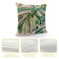 thumbnail image 4 of YINGXI Palm Leaves Decorative Throw Pillow Covers, Plant Monstera Porch Outdoor Pillowcase, Green Pink Stay Awhile Cushion Case Home Decor 22x22in, 4 of 5