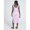 thumbnail image 2 of Scoop Women’s Satin Midi Dress with Ruffle Neckline, Sizes XS-XXL, 2 of 3