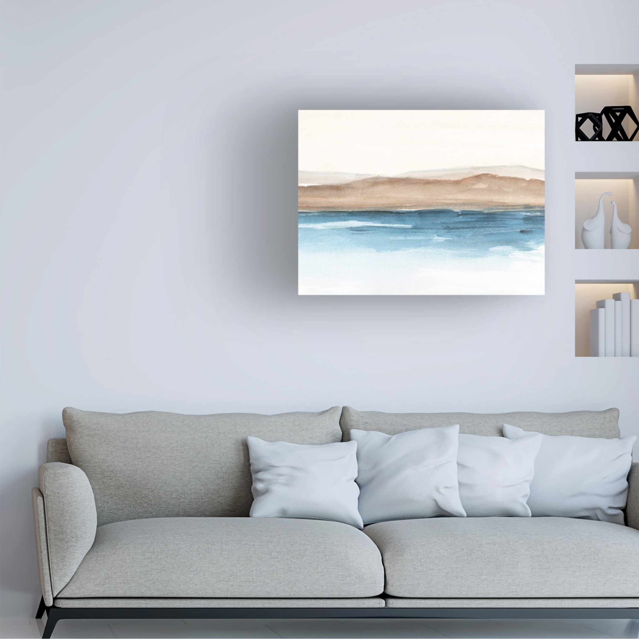 Canvas Wall Art - Ethan Harper 'Cobalt Shoreline II' Wall Art for Living Room, Bedroom, or Office Décor by Trademark Fine Art - 19 x 14 Inches