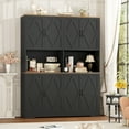 thumbnail image 4 of Homfa 71'' Tall Pantry Cabinet with Hutch, Large Kitchen Storage Cabinet with Microwave Stand & Doors for Dining Room Living Room, Black, 4 of 7