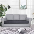 thumbnail image 2 of Stretch Couch Cushion Cover, Spandex Cushion Cover Removable Washable Sofa Slipcover Soft Furniture Protector for Pets Children-Dark gray-Large, 2 of 8