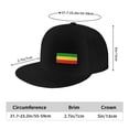 thumbnail image 3 of Flat Bill Brim Hat Adjustable Baseball Cap Rastafari Flag Mens Women Snapback Trucker Hat, 3 of 7