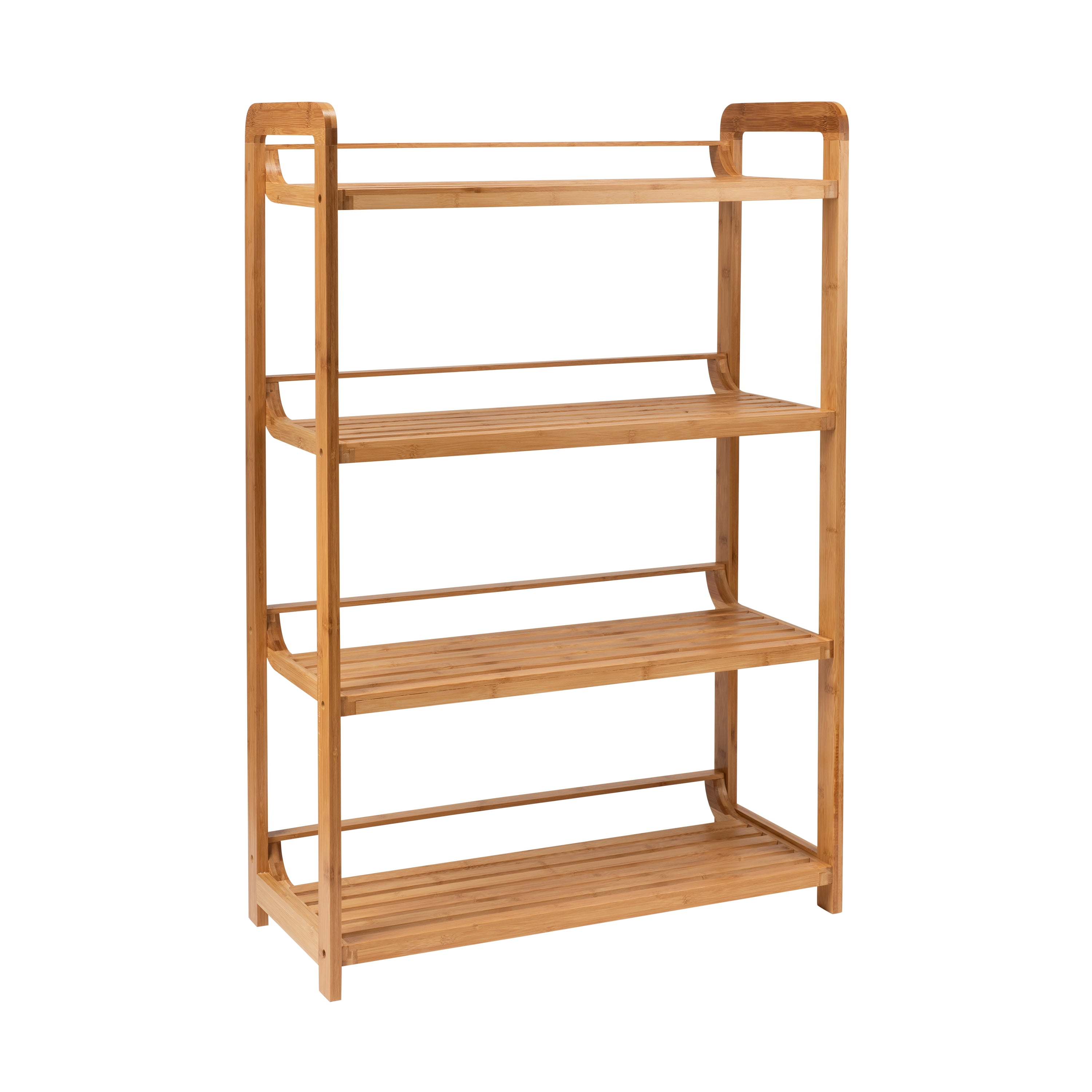 Organize It All Deluxe 4 Tier Bamboo Storage Shelf Rack