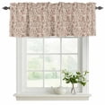 thumbnail image 2 of Brown Flowers Valances for Windows, Vintage Farmhouse Floral Leaves Vines Light Filtering Kitchen Curtains, Rod Pocket Window Valance Curtains for Living Room Bedroom, 60" W x 18" L, 2 Panels, 2 of 9