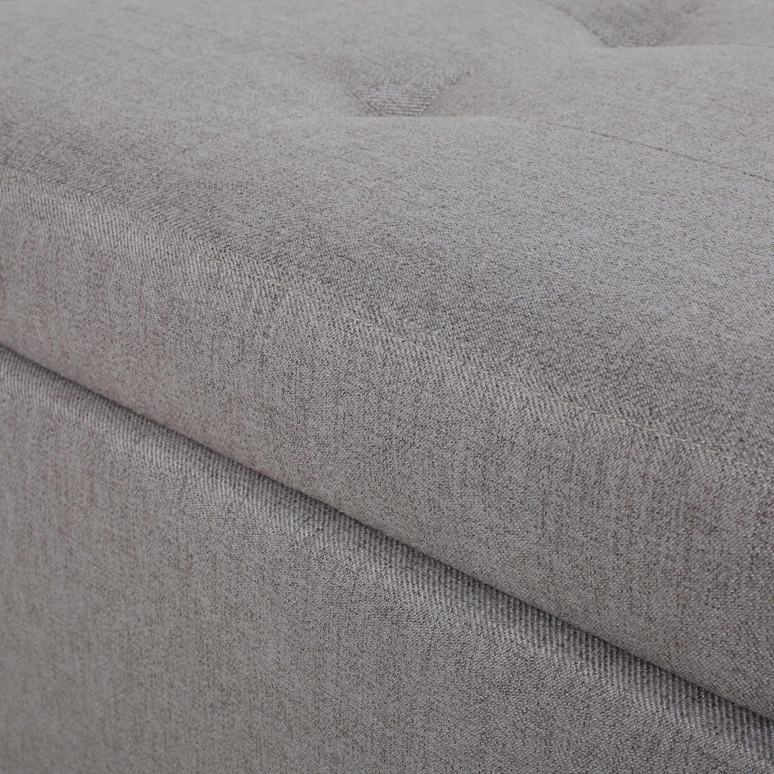 Noble House Hampton Contemporary Tufted Fabric Storage Ottoman, Gray