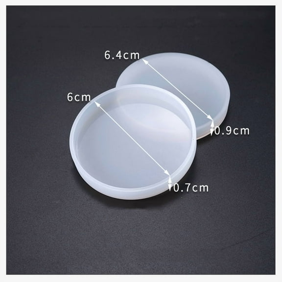 10pcs Silicone Molds Resin Casting Molds For UV Resin Epoxy Resin Jewelry Making Flat Round White 6.4x0.9cm Inner Size: 6x0.7cm