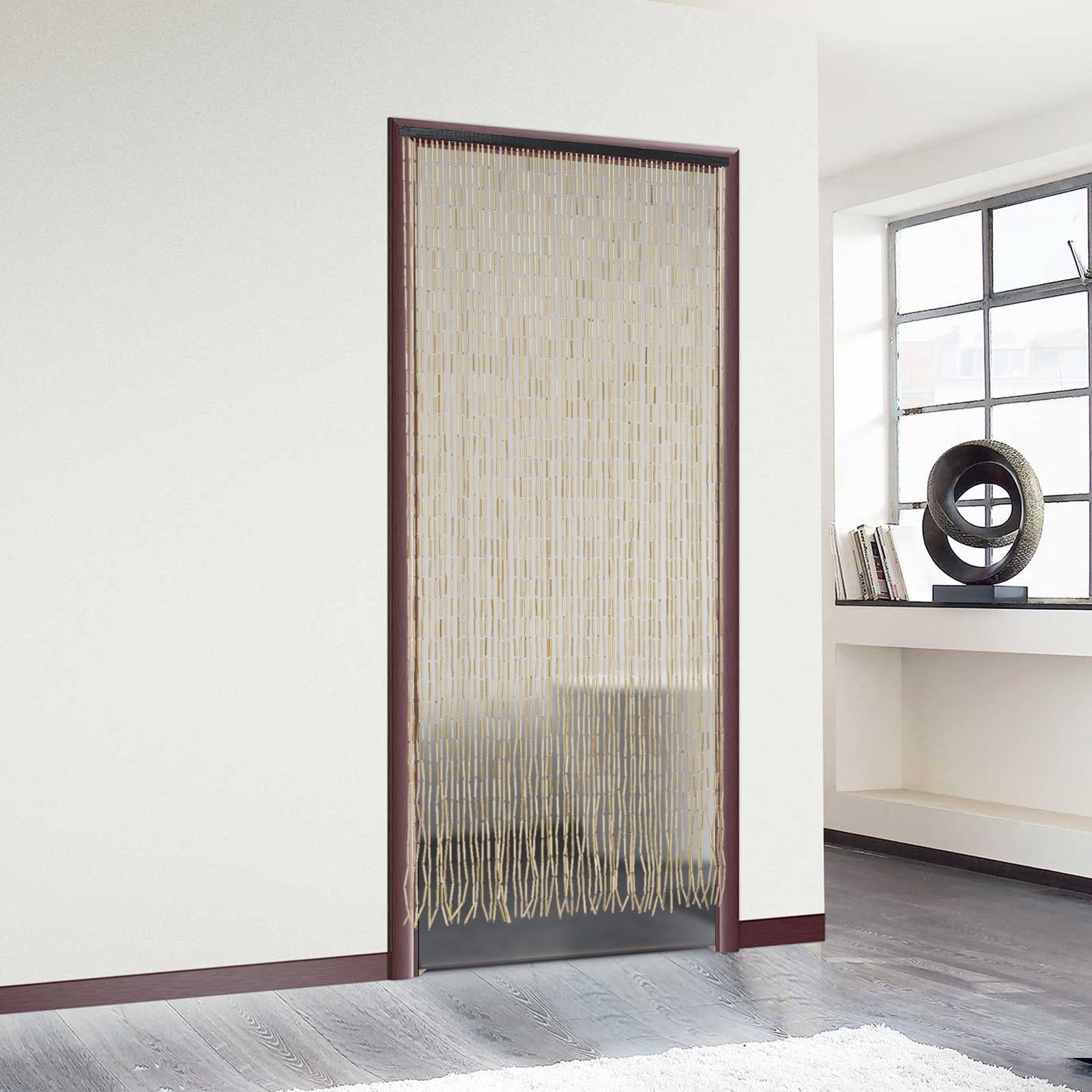 Wildnix Beaded Curtain with 60 Strands, Retro Design, Privacy Protection, Easy Installation, Natural Light Circulation, and Comfortable Indoor Environment