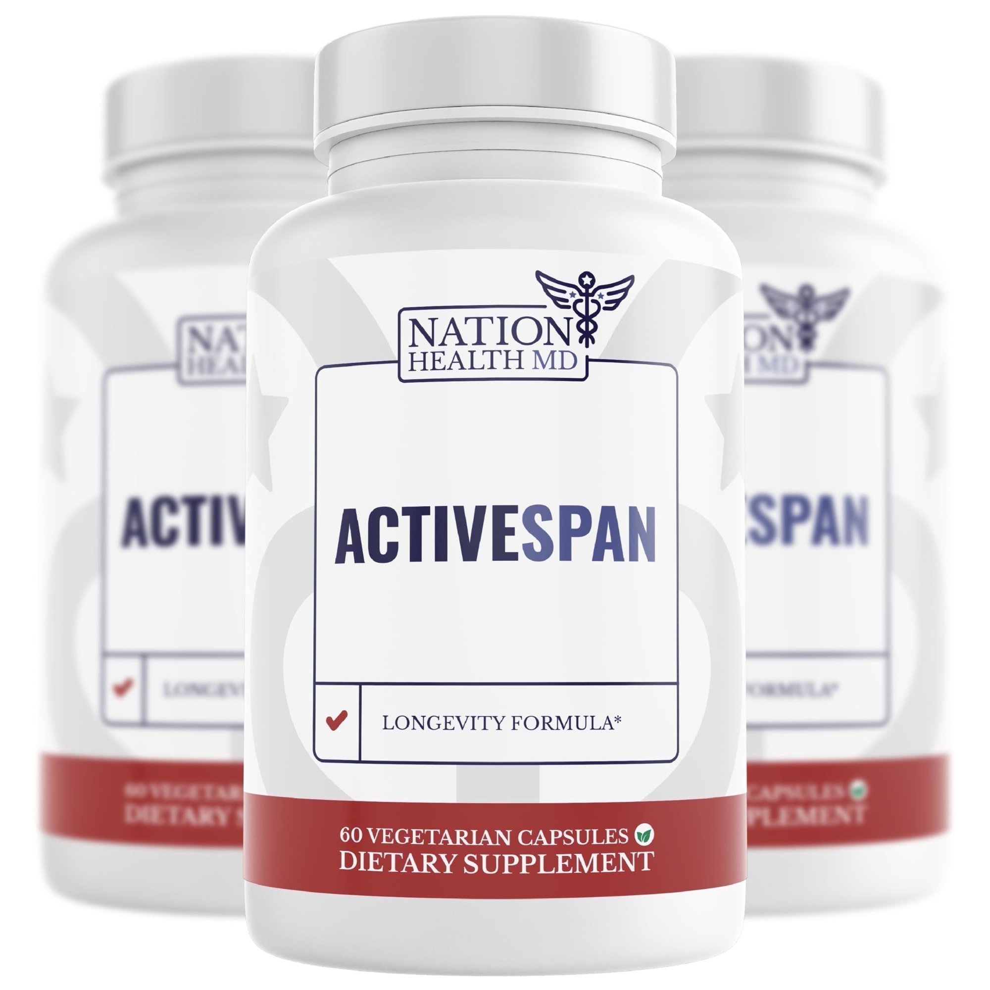 Nation Health MD ActiveSpan; Telomere Longevity Supplements with Ashwagandha, Catâs Claw, Astragalus