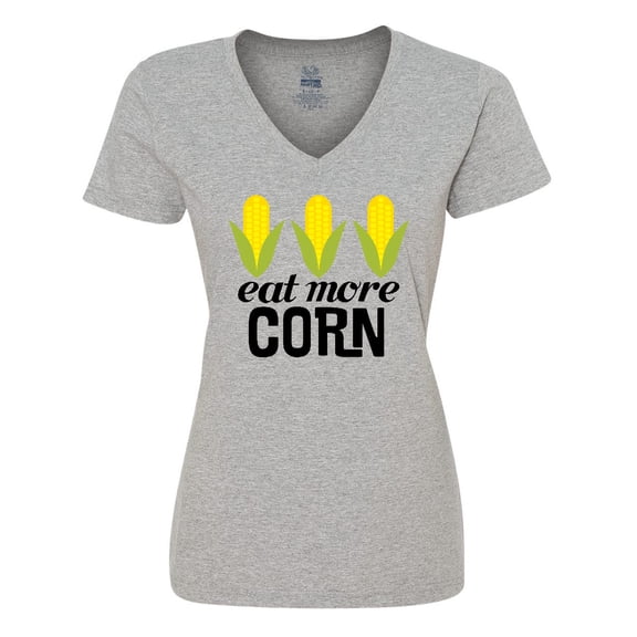 Inktastic Eat More Corn Women's V-Neck T-Shirt