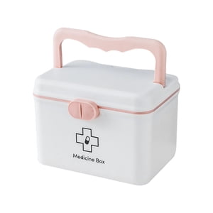 Witspace Boîte de médecine avec poignée portable, boîte de premiers soins Boîte de stockage des médicaments pour usage familial, trousse de médecine d'urgence Organisateur pour la famille, le bureau et les voyages
