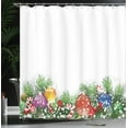 thumbnail image 4 of Ambesonne Christmas Shower Curtain, Xmas Tree Ornaments, 69"Wx84"L, White Green Red, 4 of 5