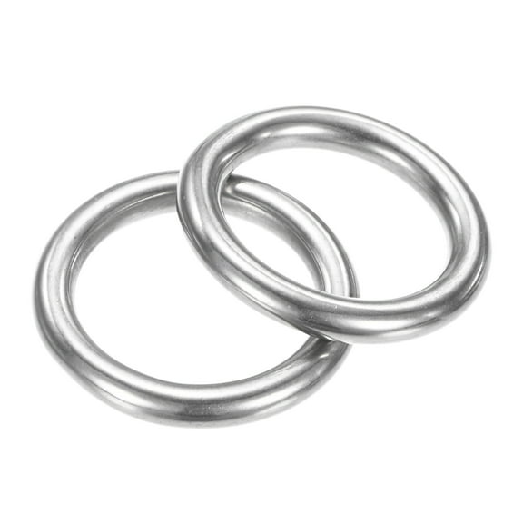 Uxcell 1 Inch Dia Metal O Rings [2Pcs] - 316 Stainless Steel 0.2 Inch THK Multi-Purpose Welded Round Rings Use for Crafts