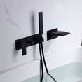 thumbnail image 6 of Sumerain Black Wall Mount Tub Faucet, Waterfall Bathtub Faucet with Hand Shower Left-handed Faucet, 6 of 8