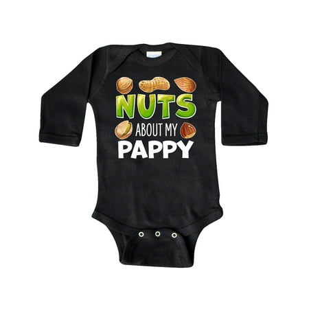 

Inktastic Nuts About My Pappy Peanut Almond Pistachio Gift Baby Boy or Baby Girl Long Sleeve Bodysuit