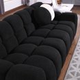 thumbnail image 2 of 87.4" + 65" Length, 35.83" Deepth, 2 Piece Sofa Set, Boucle Sofa for Human Body Structure for USA People, Marshmallow Sofa with 2 Pillows, Black, 2 of 9