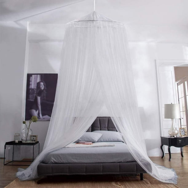 Large Mosquito Net Bed Canopy Netting for Single to King Size Beds, White 