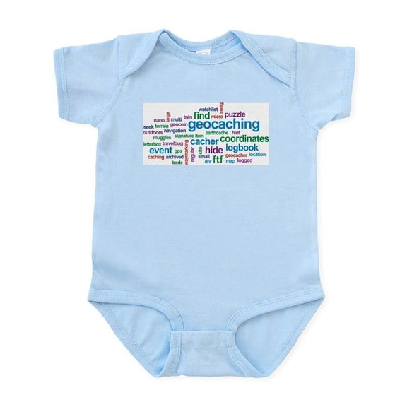 CafePress - Geocaching Word Cloud Infant Bodysuit - Baby Light Bodysuit, Size Newborn - 24 Months