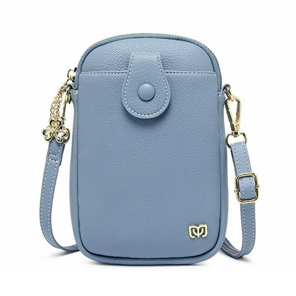 Women Mini Crossbody Bag with Pocket Solid Pattern Zip Handbags Multipurpose Mini Shoulder Bag Purse Pouch Bag