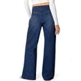 thumbnail image 4 of Women's High Waist Jeans, Baggy Wide Leg Denim Pants, Stretchy Comfortable Jeans for Women, Casual Loose Fit Trousers, Daily Wear and Outfit Essentials-Dark Blue, 4 of 6