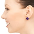 thumbnail image 3 of Galaxy Gold 14K Solid Gold 7.2 Carat Natural Amethyst Stud Earrings for Women - Yellow Gold Fine Jewelry, 3 of 3