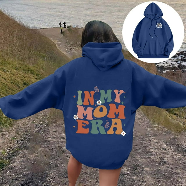 TINZ Sweat à Capuche Imprimé Arc-en-Ciel pour Femmes, Manches Longues avec Poches, Sweat à Capuche Simple pour Femmes, Sweat à Capuche Long pour Femmes