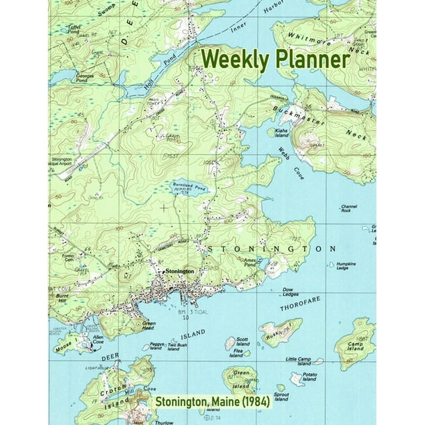 Weekly Planner Stonington, Maine (1984) Vintage Topo Map Cover