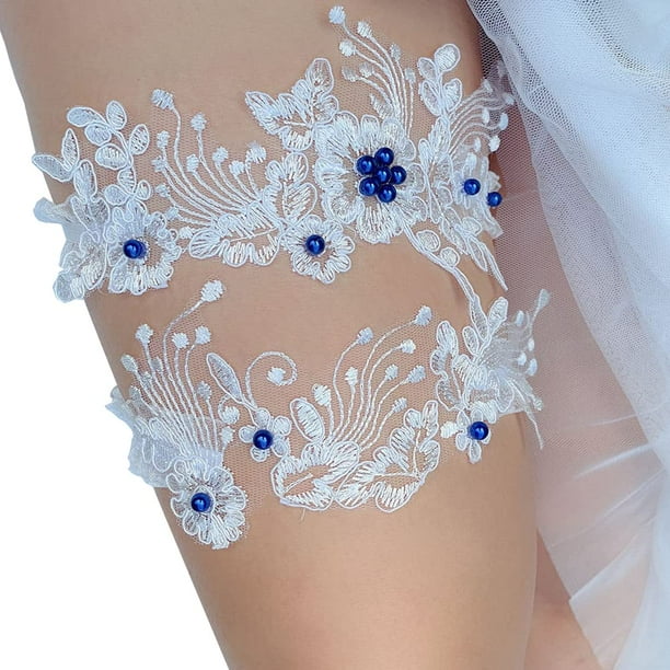 Ligas para novias, Liga de boda, Liga elástica de encaje suave con perlas, accesorios de boda para novia, regalos para novia