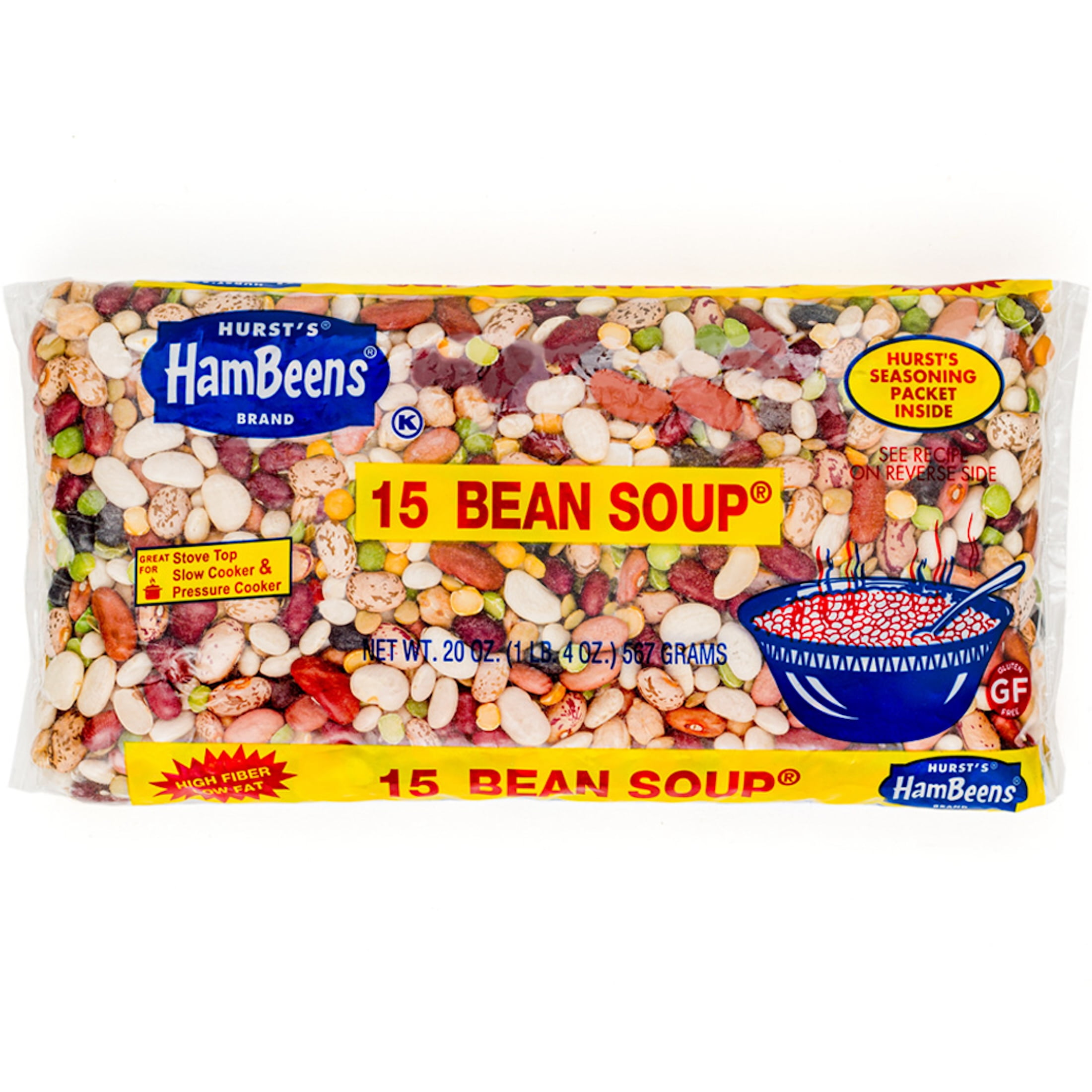 (4 pack) Hurst's HamBeens 15 Bean Dry Soup Mix with Seasoning, 20 oz