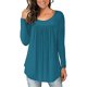 thumbnail image 5 of Top De Mujer, Color Puro, Blusa De Manga Larga Para Mujer, Poliéster Con Volantes, Cuello Redondo, Elástico Para Uso Diario ANGGREK Otros, 5 of 5
