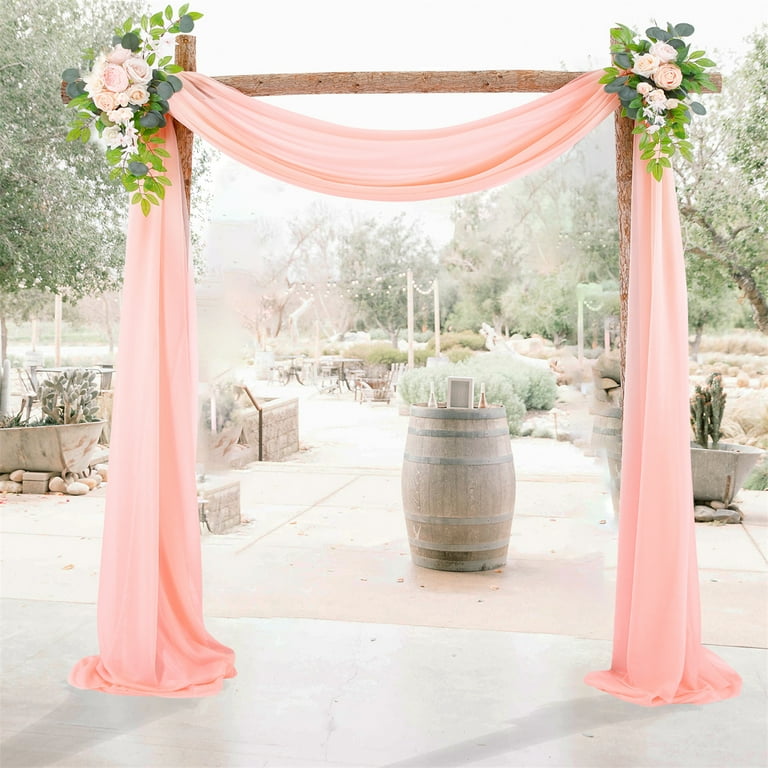 Peach Wedding Arch Draping Fabric Chiffon Fabric Drapery Wedding