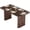 Black Walnut, variant on Panapinka 62 Inch Table, Set for 6-8 People, Wooden Kitchen Table with Grille Design, Suitable for Home, Office, Living Room,Easy to Assemble(Without Chair)