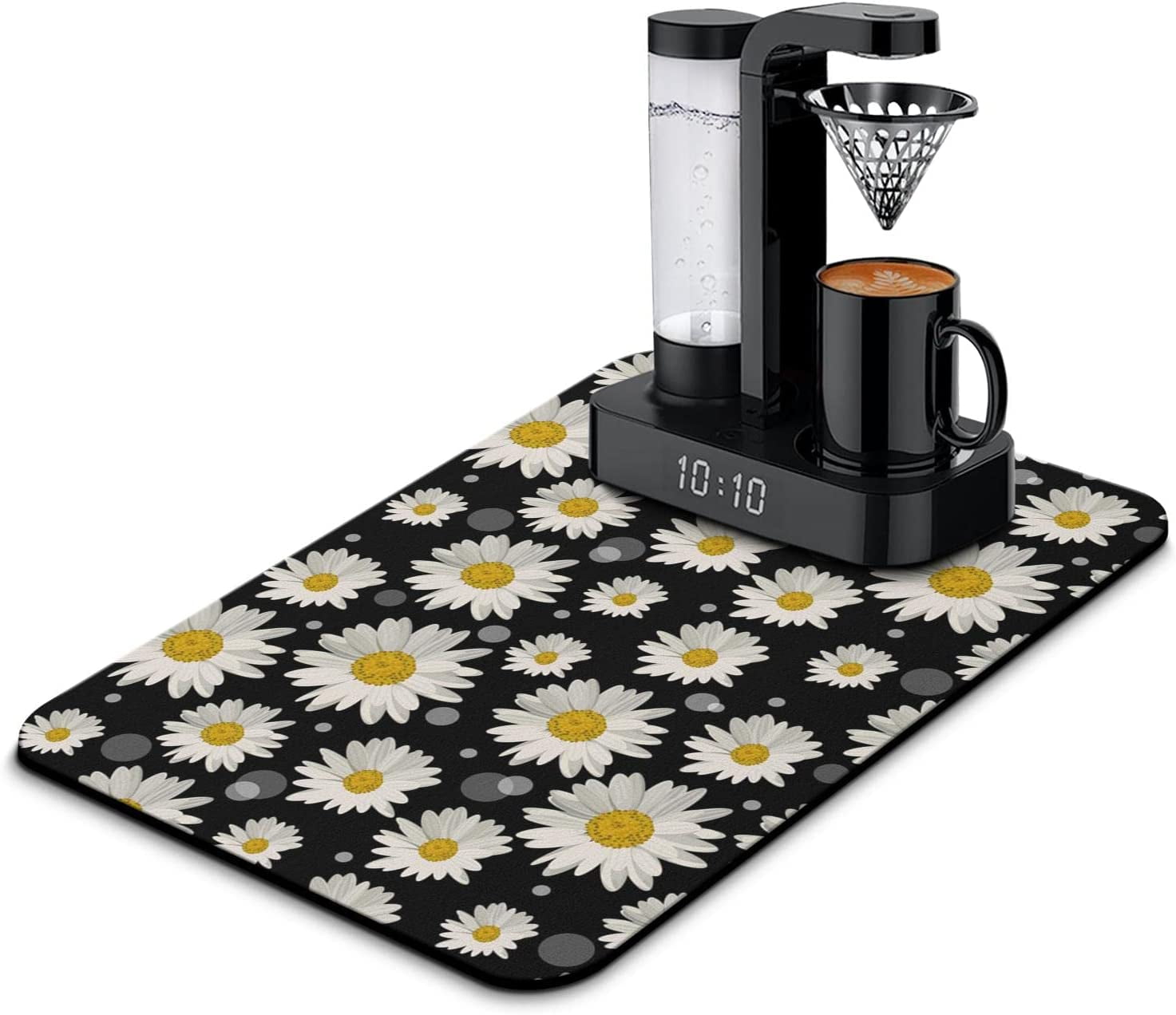 Coffee Mat 23inx15in,Coffee Bar Mat for Countertops,Absorbent Hide Stain AntiSlip Coffee Bar